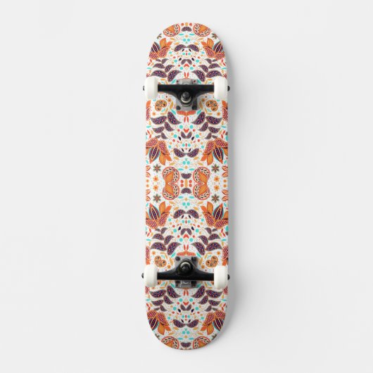 Niedliche Farbklassiker mit Blumenmuster Skateboard (Vorderseite)