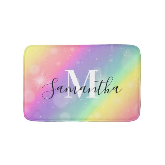 Niedliche Farbmonogramm Badematte (Vorderseite)