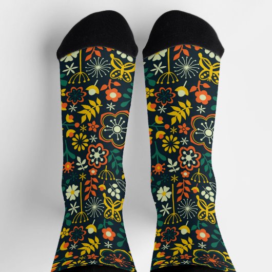 Niedliche Farbmuster der Wildblumen Socken (Oben)