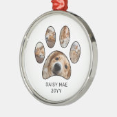 Niedliche Farbpalette Print Pet Name Jahr FotoColl Ornament Aus Metall (Links)