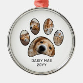 Niedliche Farbpalette Print Pet Name Jahr FotoColl Ornament Aus Metall (Vorne)