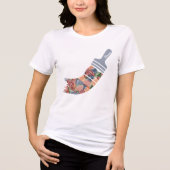 Niedliche Farbpinsel Tri-Blend Shirt (Vorderseite)