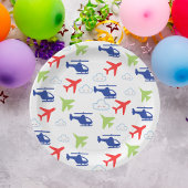 Niedliche Farbraumflugzeuge und Wolkenflughafen Pappteller