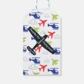 Niedliche Farbraumflugzeuge und Wolkenflügler - ku Geschenkanhänger (Rückseite)