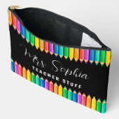 Niedliche Farbstifte mit Regenbogen Personalisiert Zubehörtasche (Offen)