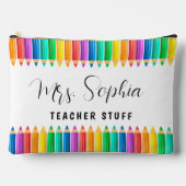 Niedliche Farbstifte mit Regenbogen Personalisiert Zubehörtasche (Vorderseite)