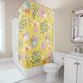 Niedliche Farbtöne floral Modernes Retro l Gelb Duschvorhang (Beispiel)