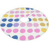 Niedliche Farbtupfer Fun Pattern Blau Pink Polyester Weihnachtsbaumdecke (Schrägansicht)