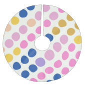 Niedliche Farbtupfer Fun Pattern Blau Pink Polyester Weihnachtsbaumdecke (Vorderseite)
