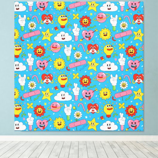 Niedliche Farbzeichen Pop Kunst Leinwand (Insitu (Holzboden))