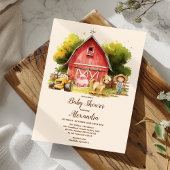 Niedliche Farm Animals Greenery Boy Barn Baby Dusc Einladung