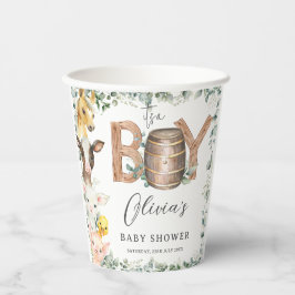 Niedliche Farm Animals Greenery Boy Barn Baby Dusc Pappbecher