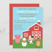 Niedliche Farm Barnyard Animal Birthday Party Einladung (Vorne/Hinten)