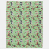 Niedliche Farm Barnyard Tiere Kühe Schafe Hühner S Fleecedecke (Vorderseite)