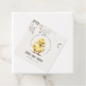 Niedliche Farm Chick Watercolor Blumenbaby-Dusche Geschenkanhänger (Beispiel)