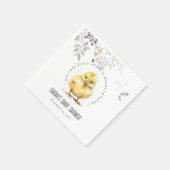 Niedliche Farm Chick Watercolor Blumenbaby-Dusche Serviette (Ecke)