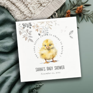 Niedliche Farm Chick Watercolor Blumenbaby-Dusche Serviette