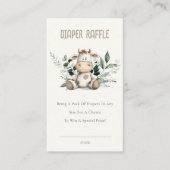 Niedliche Farm Cow Foliage Diaper Raffle Baby Dusc Begleitkarte (Vorderseite)