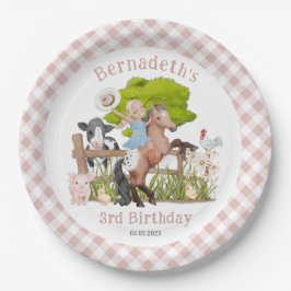 Niedliche Farm Girl Geburtstag I Baby Dusche Party Pappteller