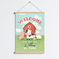 Niedliche Farm Tier Barnyard 2. Geburtstag Willkom