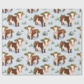Niedliche Farmkuh Weihnachten Geschenkpapier (Flach)