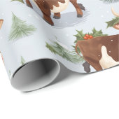 Niedliche Farmkuh Weihnachten Geschenkpapier (Rolleneckpunkt)