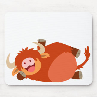 Niedliche faule Cartoon-Hochland-Kuh Mousepad