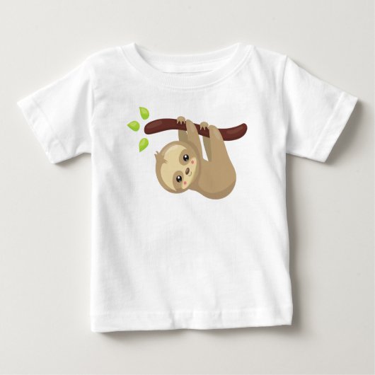 Niedliche Faultier, kleine Faultier, Baby Faultier Baby T-shirt (Vorderseite)