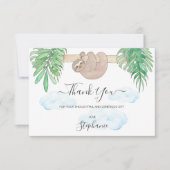 Niedliche Faultier-Neutral-Baby-Dusche Vielen Dank Dankeskarte (Vorderseite)