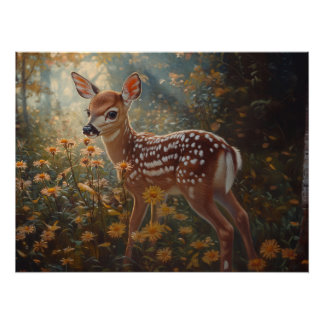 Niedliche Fauna im Wald Poster
