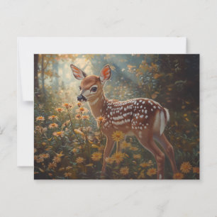 Niedliche Fauna im Wald Postkarte