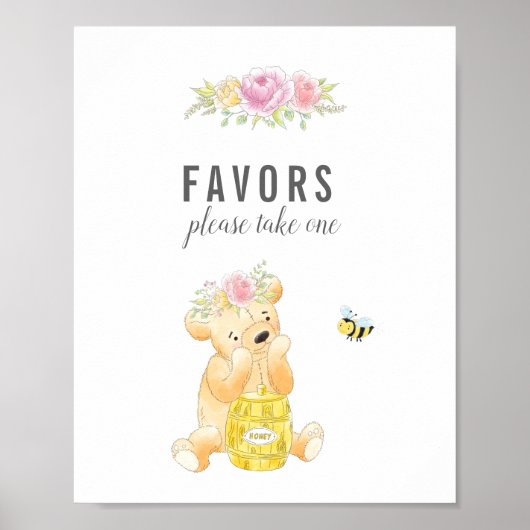Niedliche Favoriten Tischmädchen Teddy Bear Babydu Poster (Vorne)