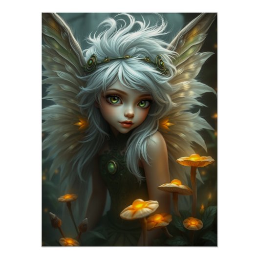 Niedliche Feathered Fairy Art Poster (Vorderseite)
