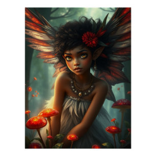 Niedliche Feathered Fairy Art Poster