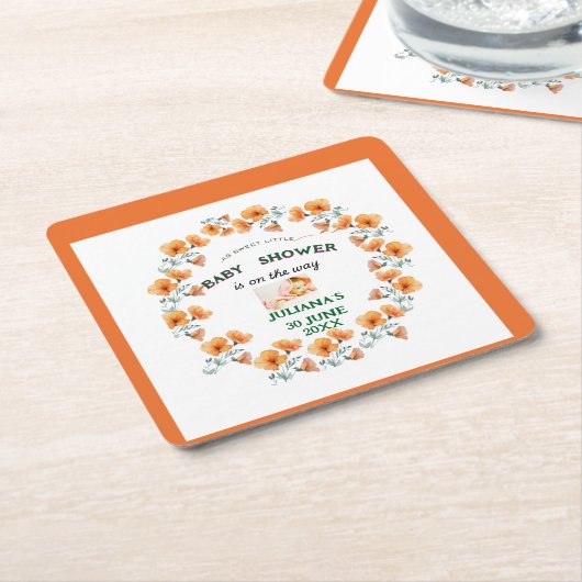 niedliche Federbaby-Dusche Rechteckiger Pappuntersetzer (angewinkelt)