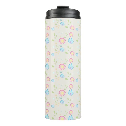 Niedliche Federblumen Thermosbecher (Vorderseite)