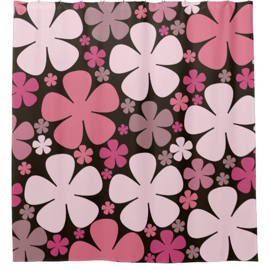 Niedliche Federblumenmuster Duschvorhang (Vorderseite)