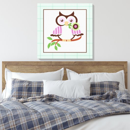 Niedliche Federkeule auf einem in einem Zweig umma Leinwanddruck (Insitu (Schlafzimmer))