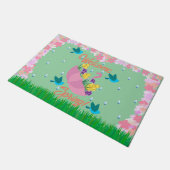 Niedliche Federmatte Fußmatte (Schrägansicht)