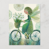 Niedliche Fee auf einem Fahrrad Postkarte (Vorderseite)