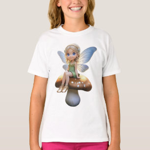 Niedliche Fee auf einem T - Shirt eines Mädchens