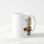 Niedliche Fee auf einer Mushroom-Tasse Kaffeetasse (VorderseiteRechts)