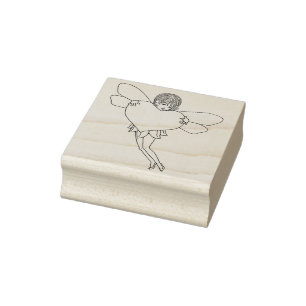 Niedliche Fee, die ein großes Herz hält Gummistempel