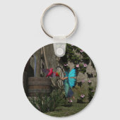 Niedliche Fee Füttre einen Vogel Schlüsselanhänger (Vorderseite)