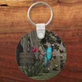 Niedliche Fee Füttre einen Vogel Schlüsselanhänger (Vorderseite)