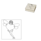 Niedliche Fee hält ein großes Herz Gummistempel (Stempel)