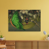 Niedliche Fee im Boot mit Feuerwehrleuten Leinwanddruck (Insitu (Wohnzimmer))