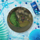 Niedliche Fee im Boot mit Feuerwehrleuten Pappteller (Party)