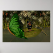 Niedliche Fee im Boot mit Feuerwehrleuten Poster (Vorne)