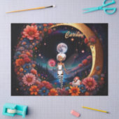 Niedliche Fee im Mondlicht. Seidenpapier (Basteln)